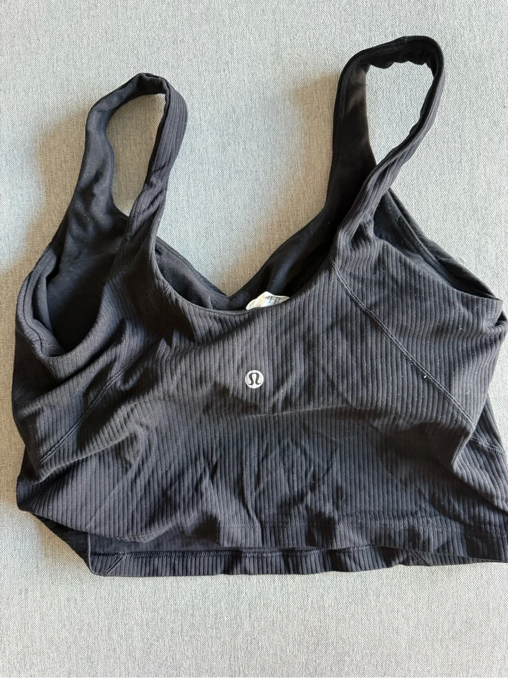 lululemon athletica Black Ribbed Crop Tank